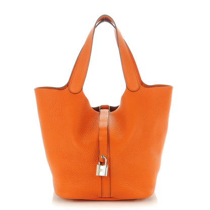 Hermes Taurillon Clemence Picotin Lock 26 GM Orange 1 of 10