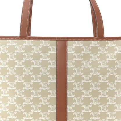Celine Triomphe Canvas Calfskin Medium Cabas Bag Grege 8 of 11