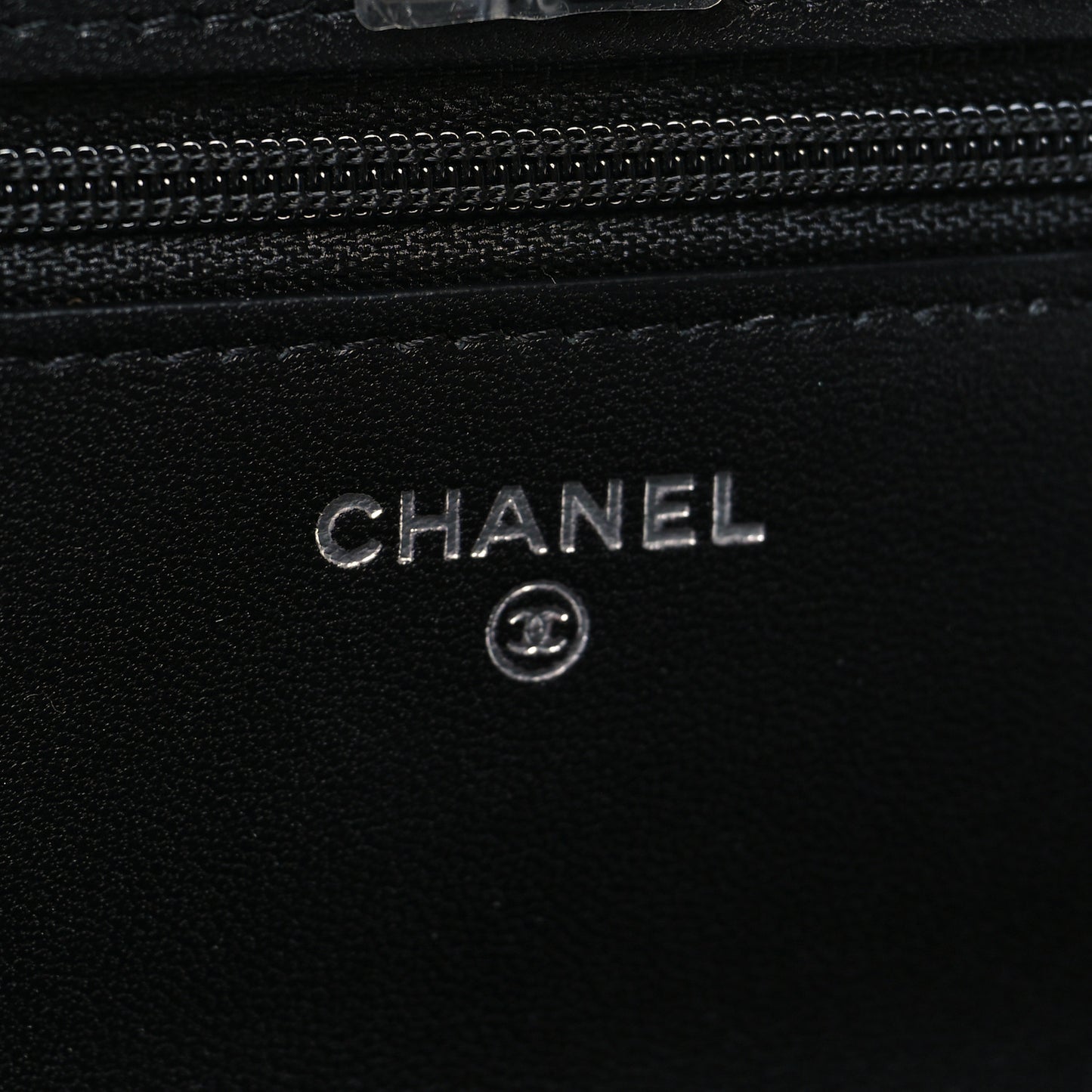 Lambskin Quilted Trendy CC Wallet On Chain WOC So Black