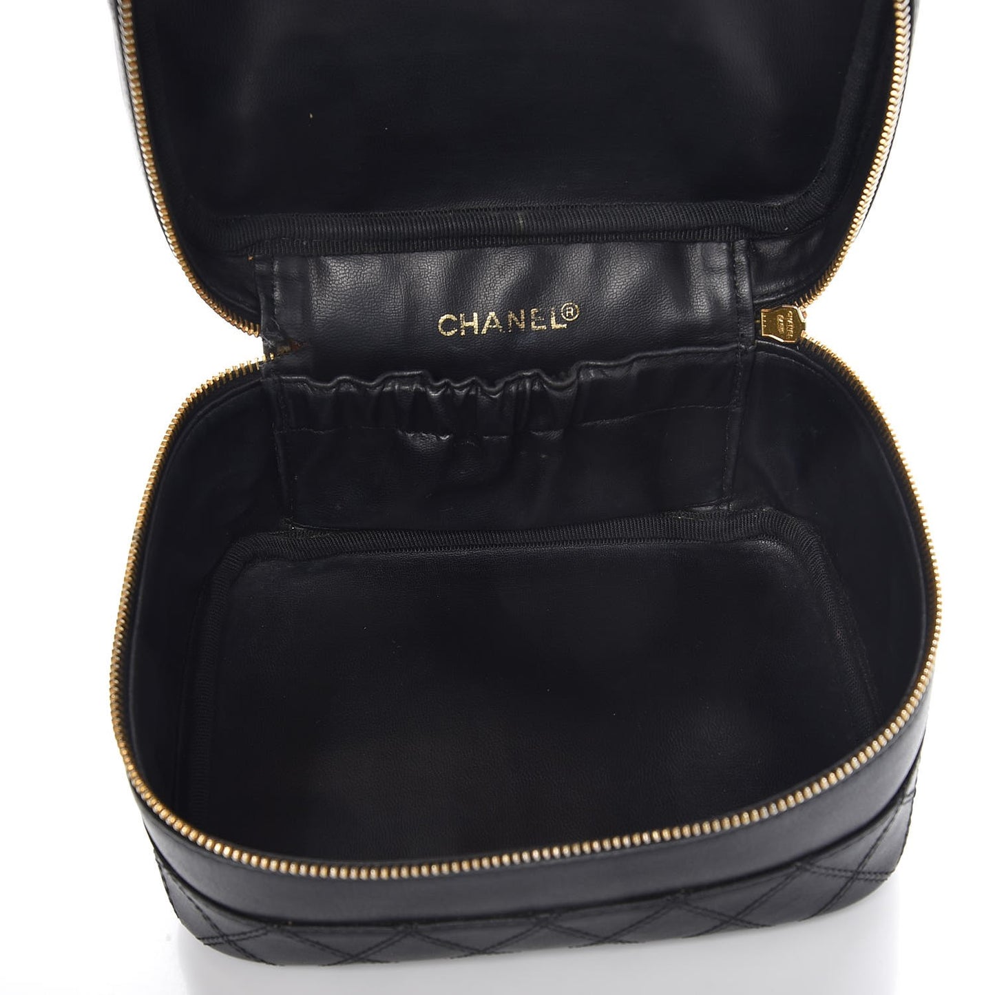 Lambskin Vanity Cosmetic Case Black