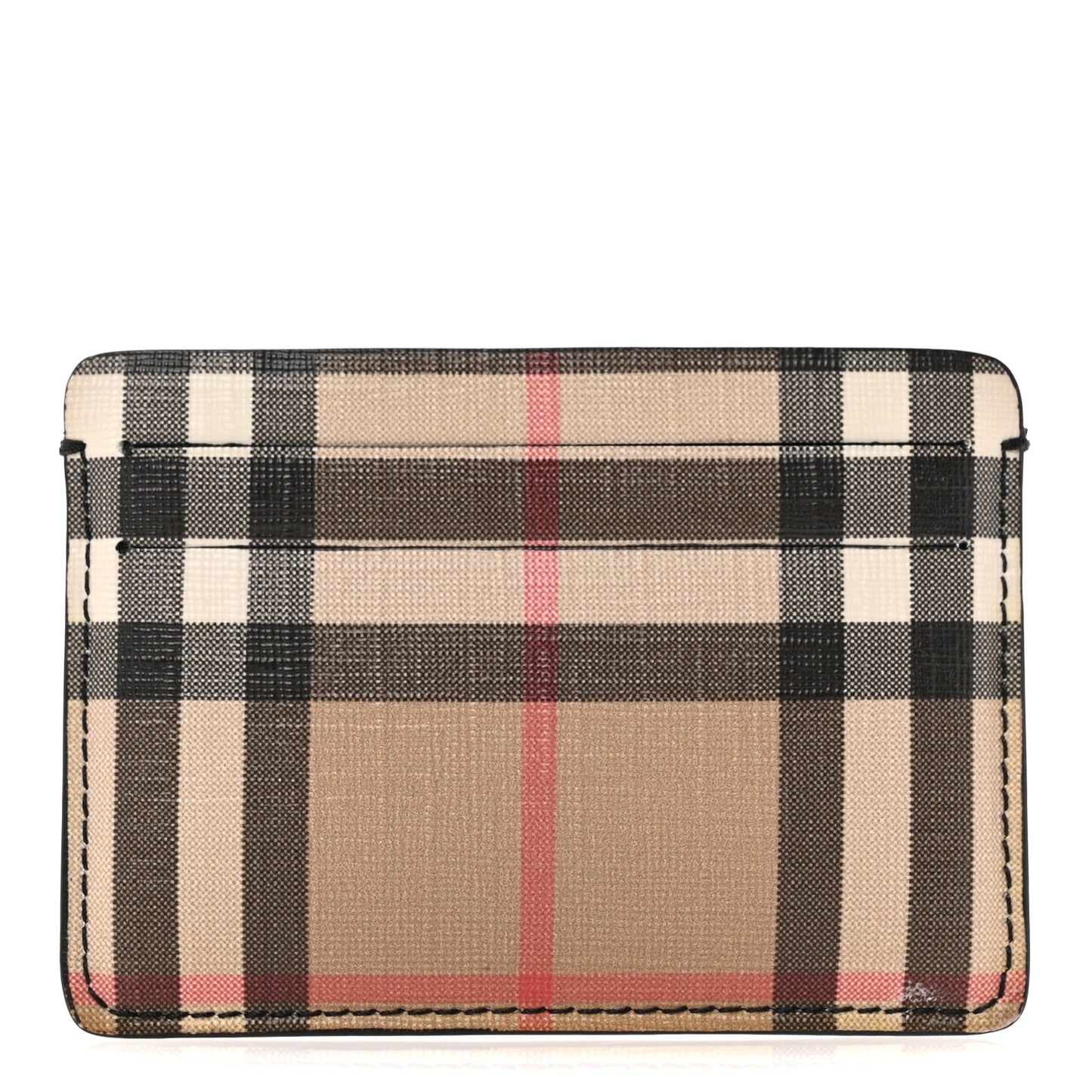 Vintage Check Calfskin Card Holder Black