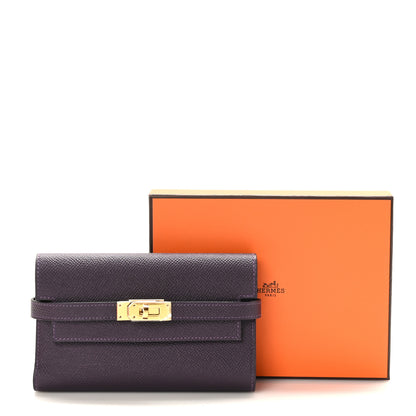 Hermes Epsom Verso Medium Kelly Wallet Raisin Anemone 8 of 8