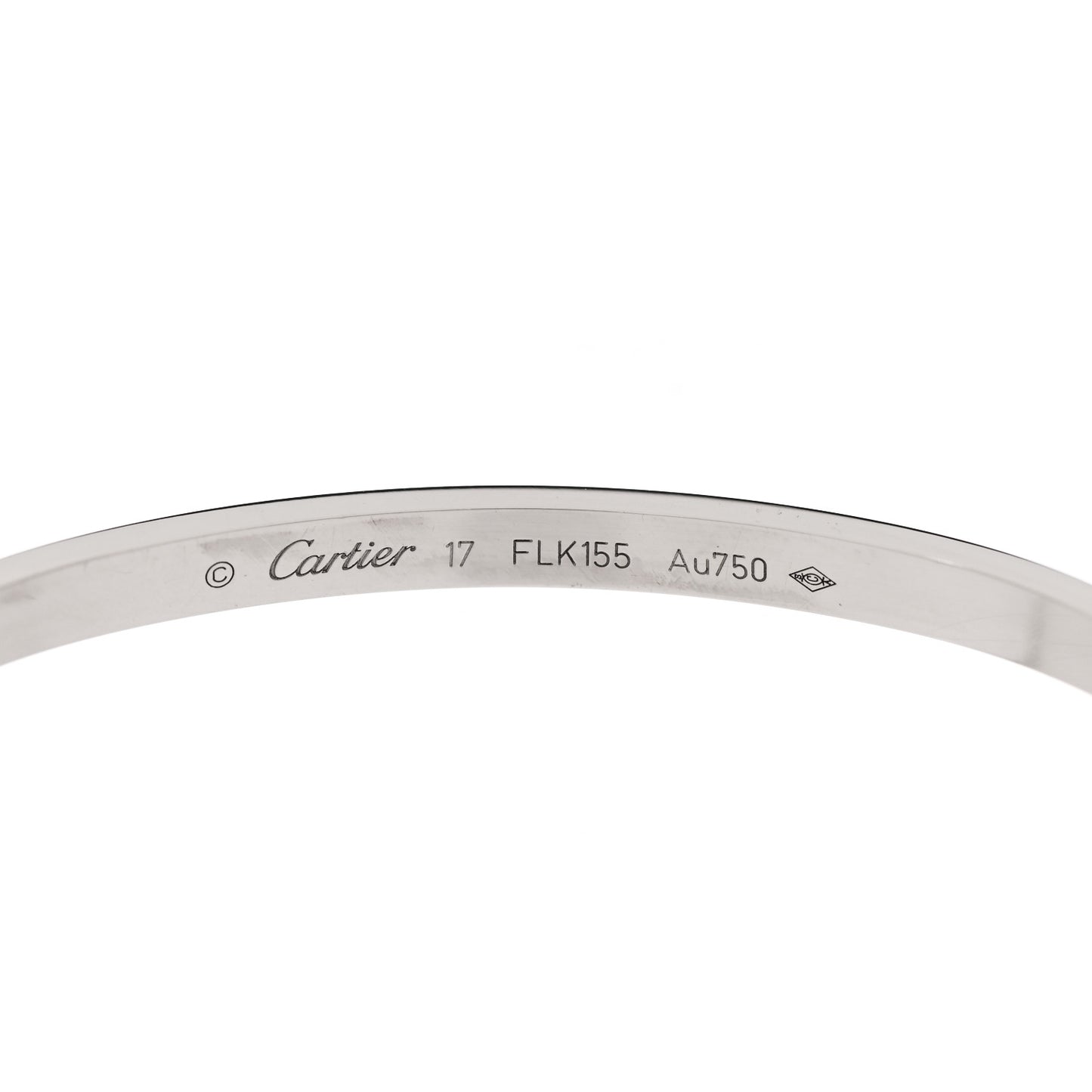 18K White Gold Small LOVE Bracelet 17