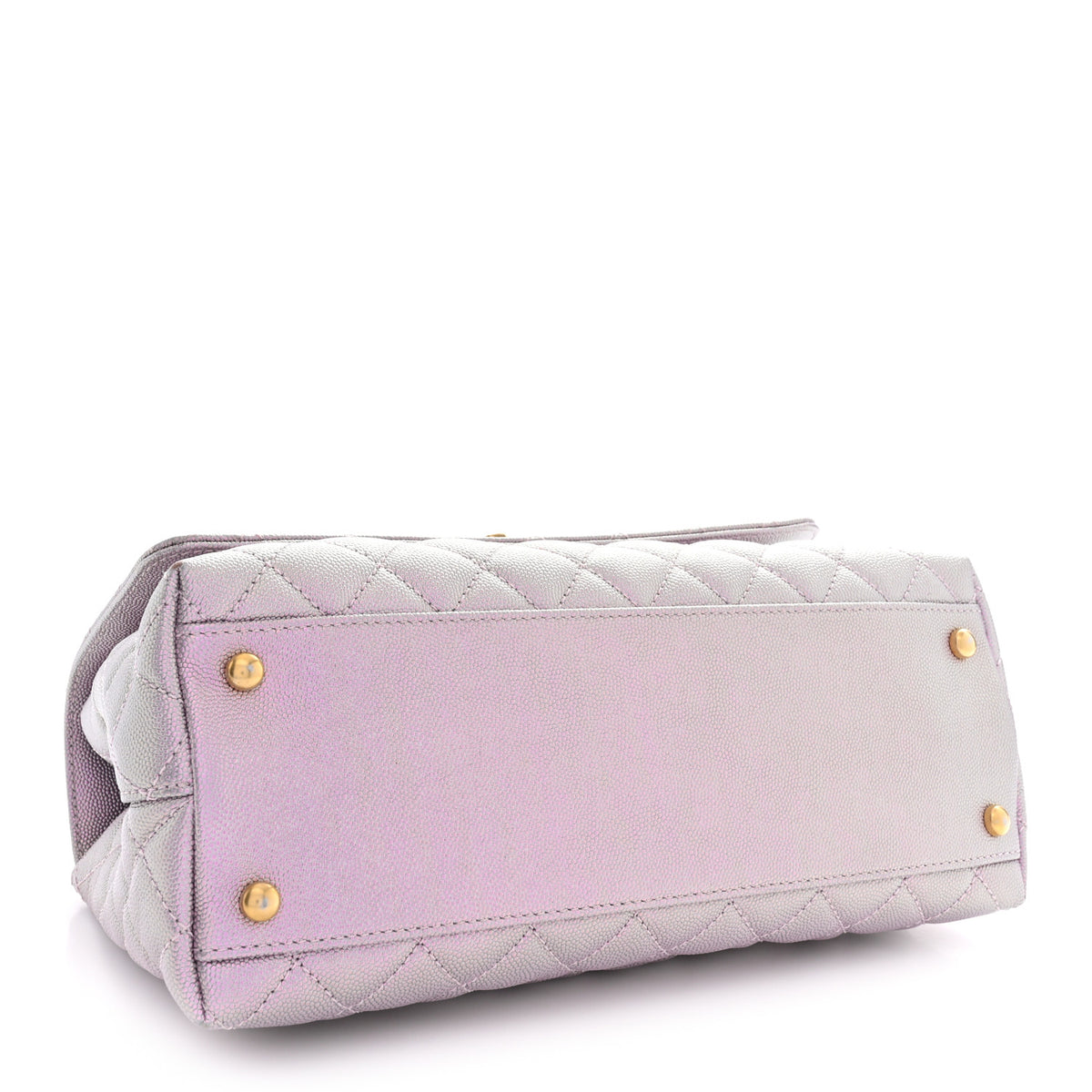 Metallic Caviar Quilted Small Coco Handle Flap Light Pink