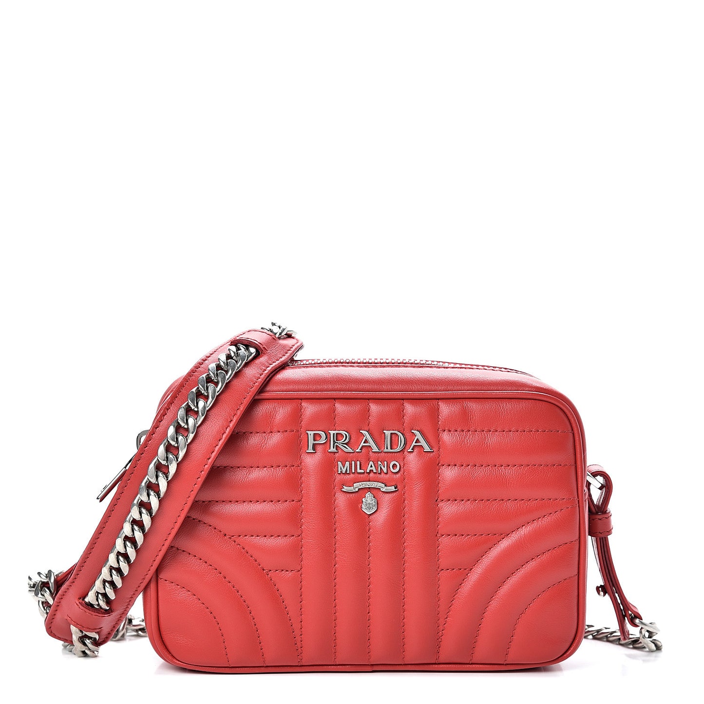 Soft Calfskin Diagramme Crossbody Bag Rosso