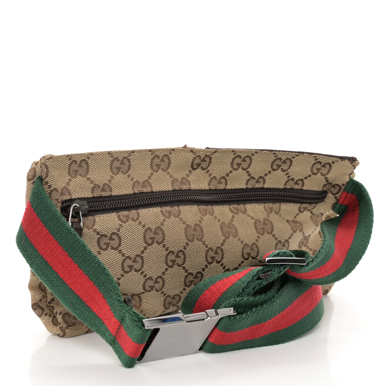 Gucci GG Monogram Double Pocket Belt Bag Dark Brown 3 of 13