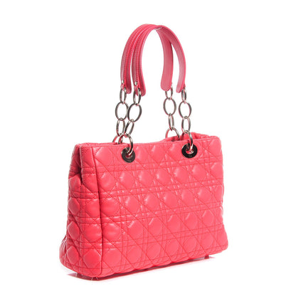 Christian Dior Lambskin Cannage Small Dior Soft Shopping Tote Coral 3 of 8