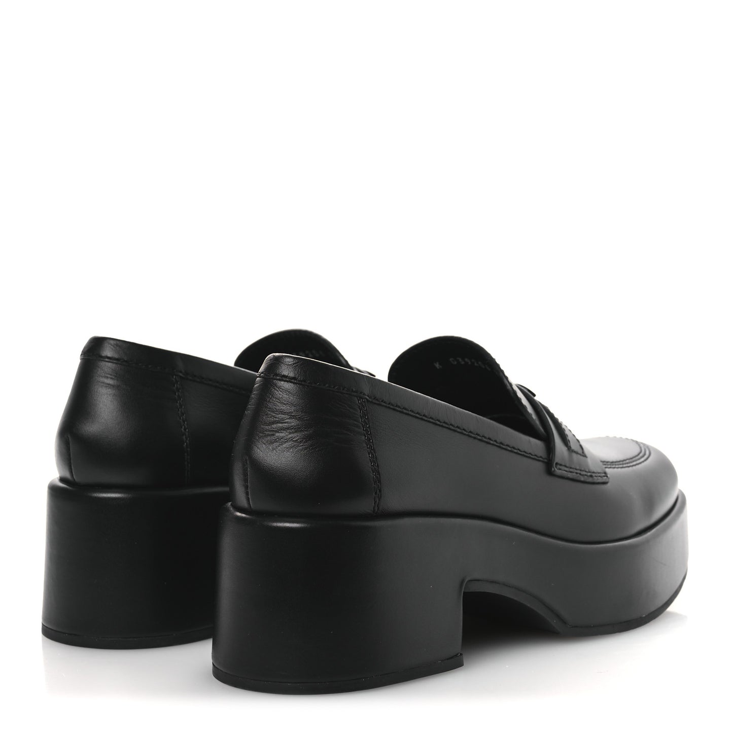 Calfskin CC Platform Loafers 38 Black