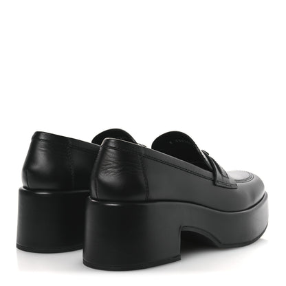 Chanel Calfskin CC Platform Loafers 38 Black 5 of 12