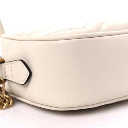 Gucci Calfskin Matelasse Mini GG Marmont Chain Shoulder Bag White 10 of 11