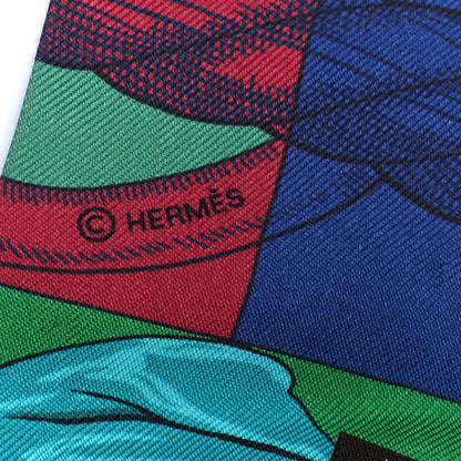 Hermes Silk Cavalleria D'Etriers Twilly Emeraude Orange Turquoise 3 of 4