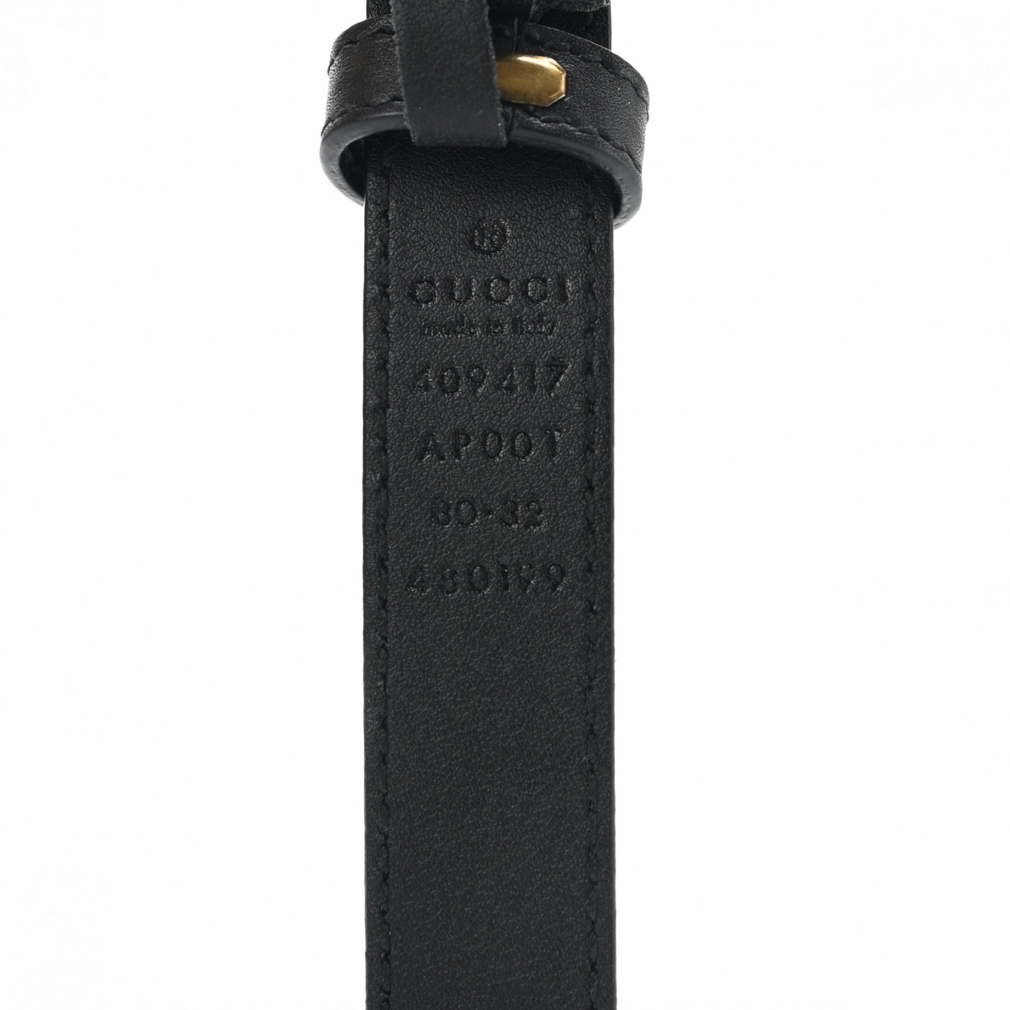Calfskin Double G 20mm Belt 80 32 Black