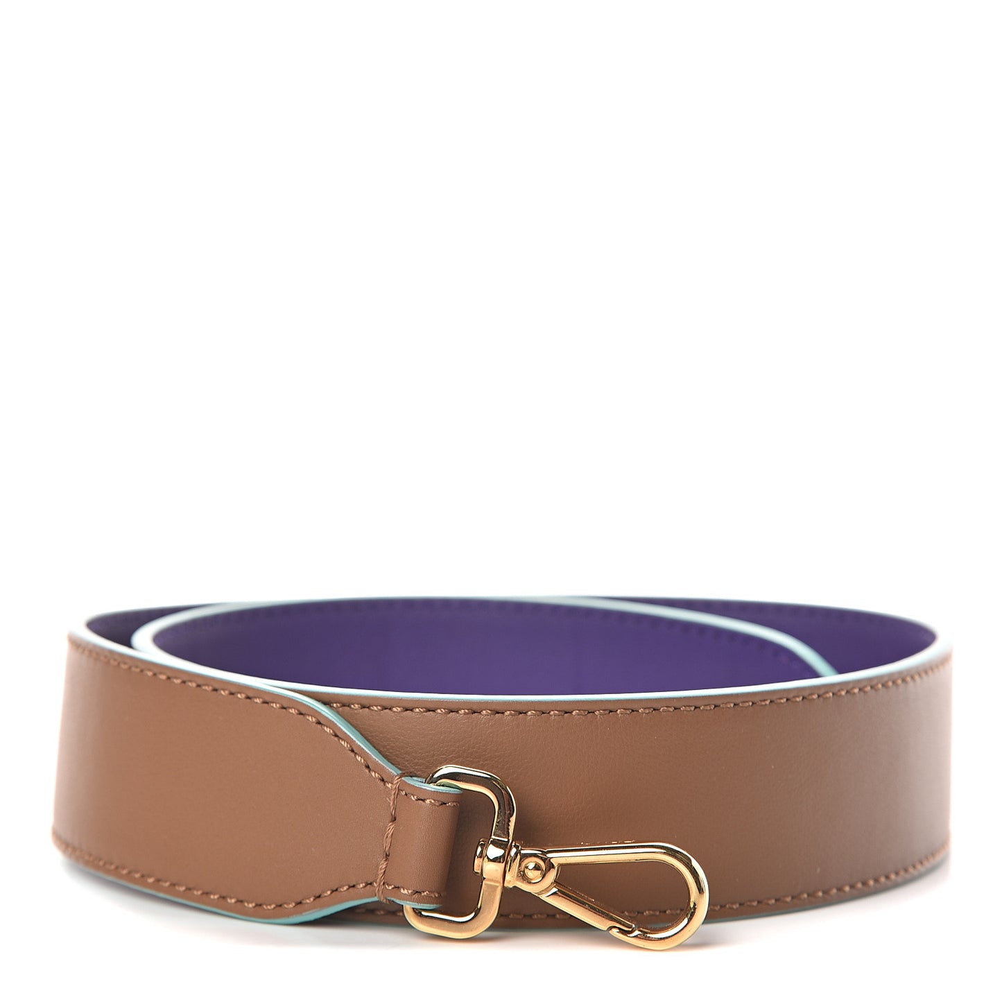 Vitello Dolce Bi-Color Strap You Brownie Purple
