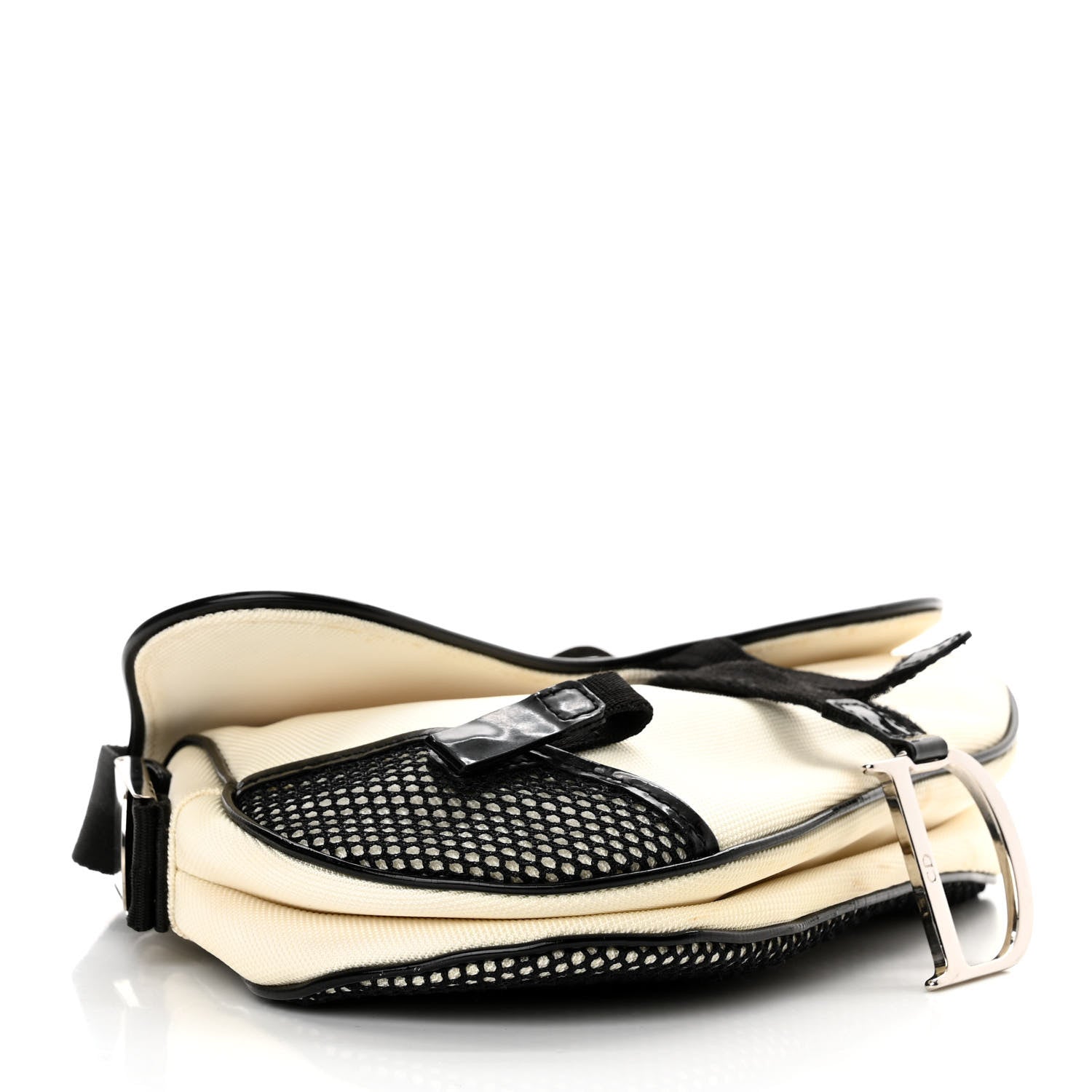 Christian Dior Canvas Mesh Sport Saddle Bag White Black 4 of 13
