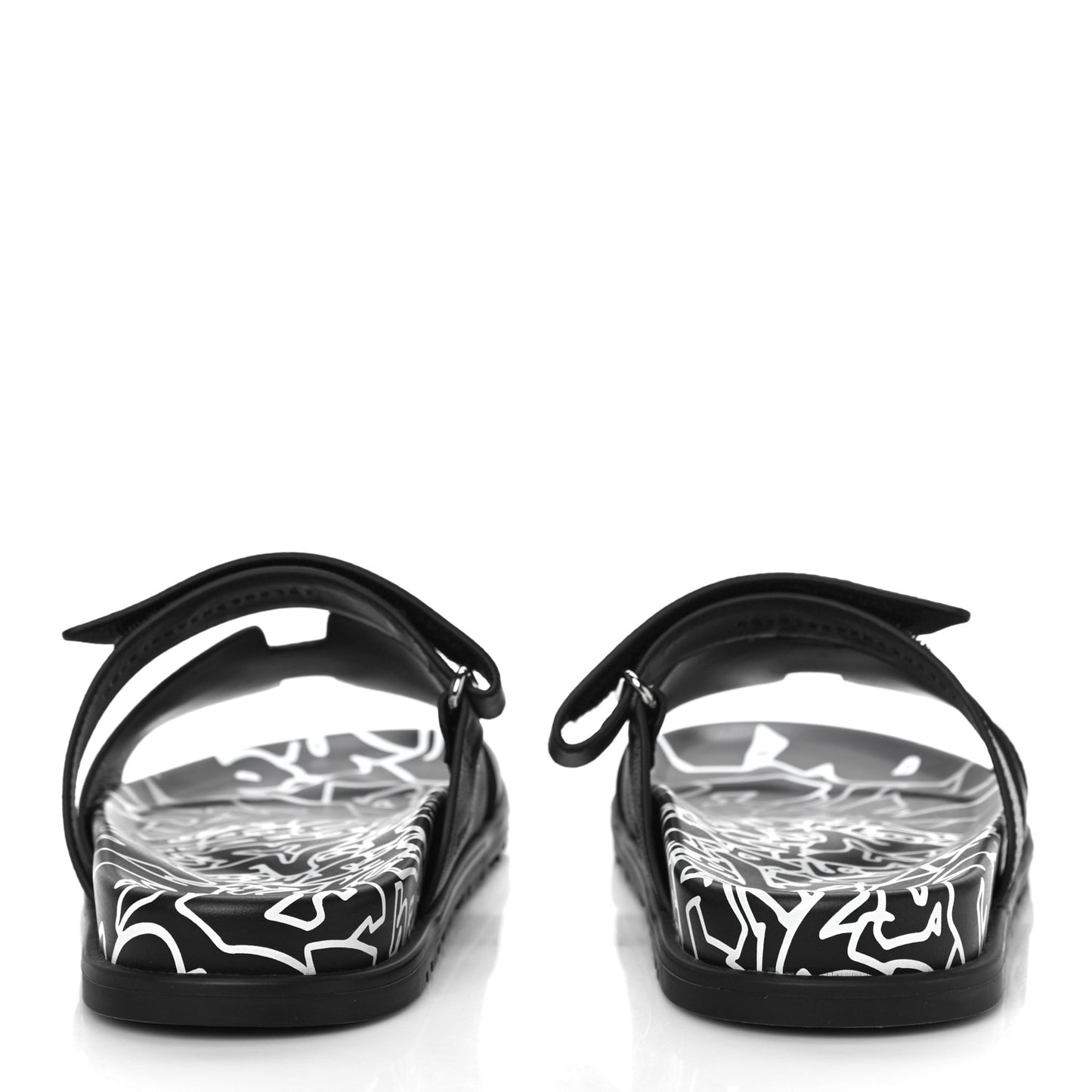 Epsom Calfskin Graff Hermes Mens Chypre Sandals 42 Black