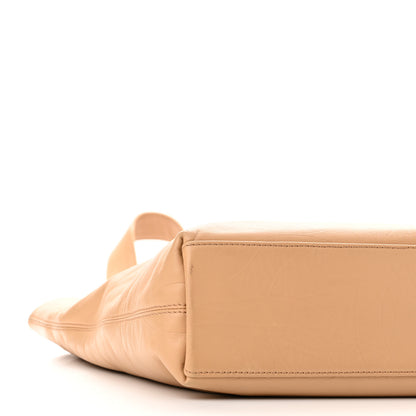 Chanel Calfskin Embossed CC Shoulder Bag Beige 9 of 11