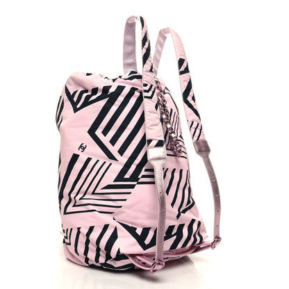 Chanel Nylon Coco Beach Backpack Pink Black 3 of 10