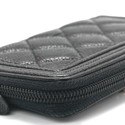 Chanel Caviar Quilted Boy Small Zip Around Wallet Black 11 of 12