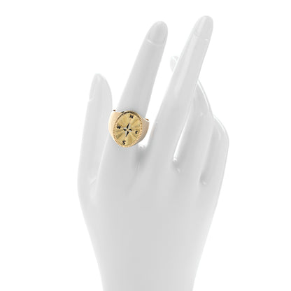Foundrae 18K Yellow Gold Enamel Internal Compass Big Daddy Signet Ring 58 8.5 2 of 4