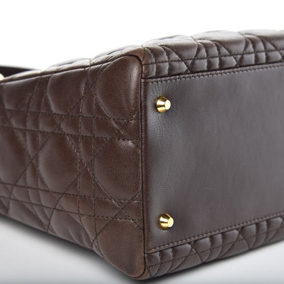 Christian Dior Lambskin Cannage Medium Lady Dior Dark Brown 8 of 16