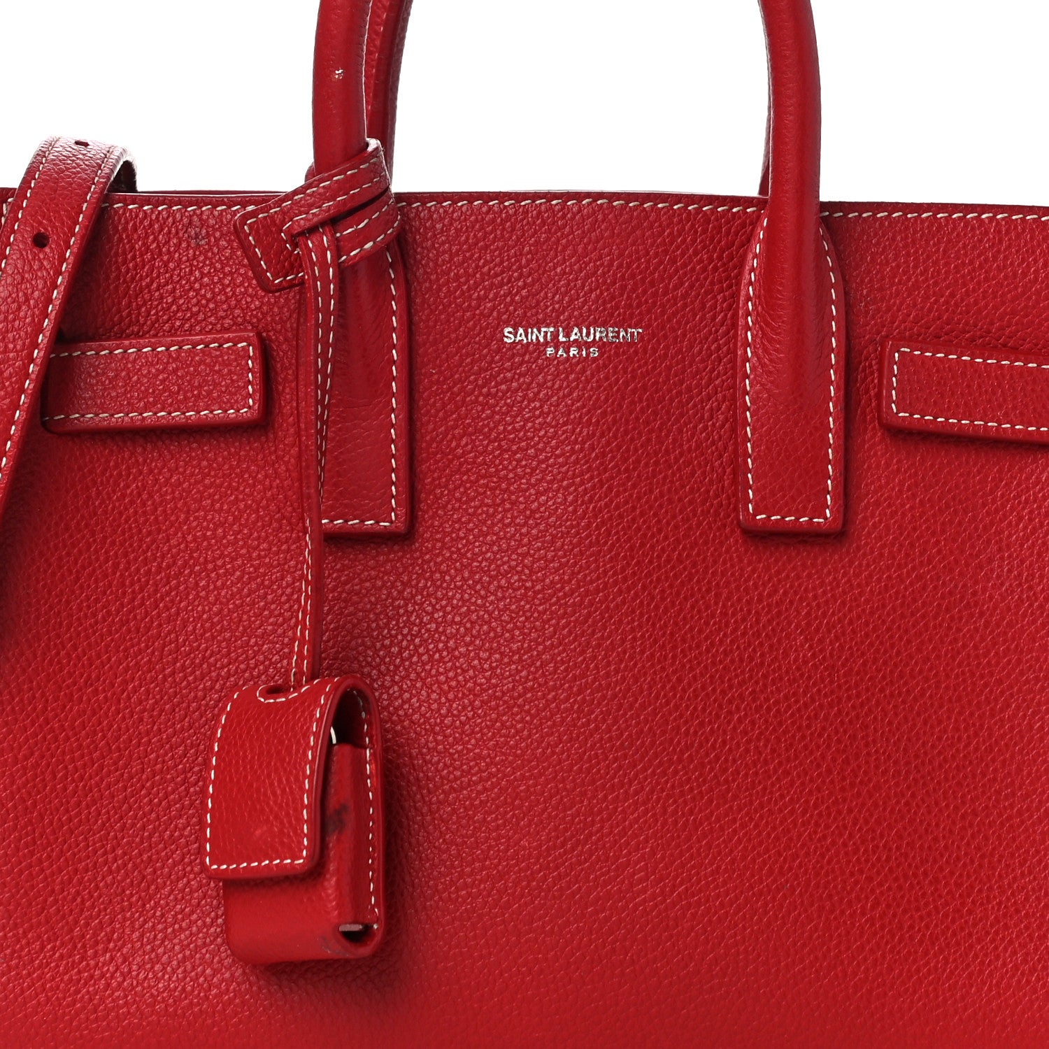 Saint Laurent Grained Calfskin Nano Sac De Jour Lipstick Red 7 of 15