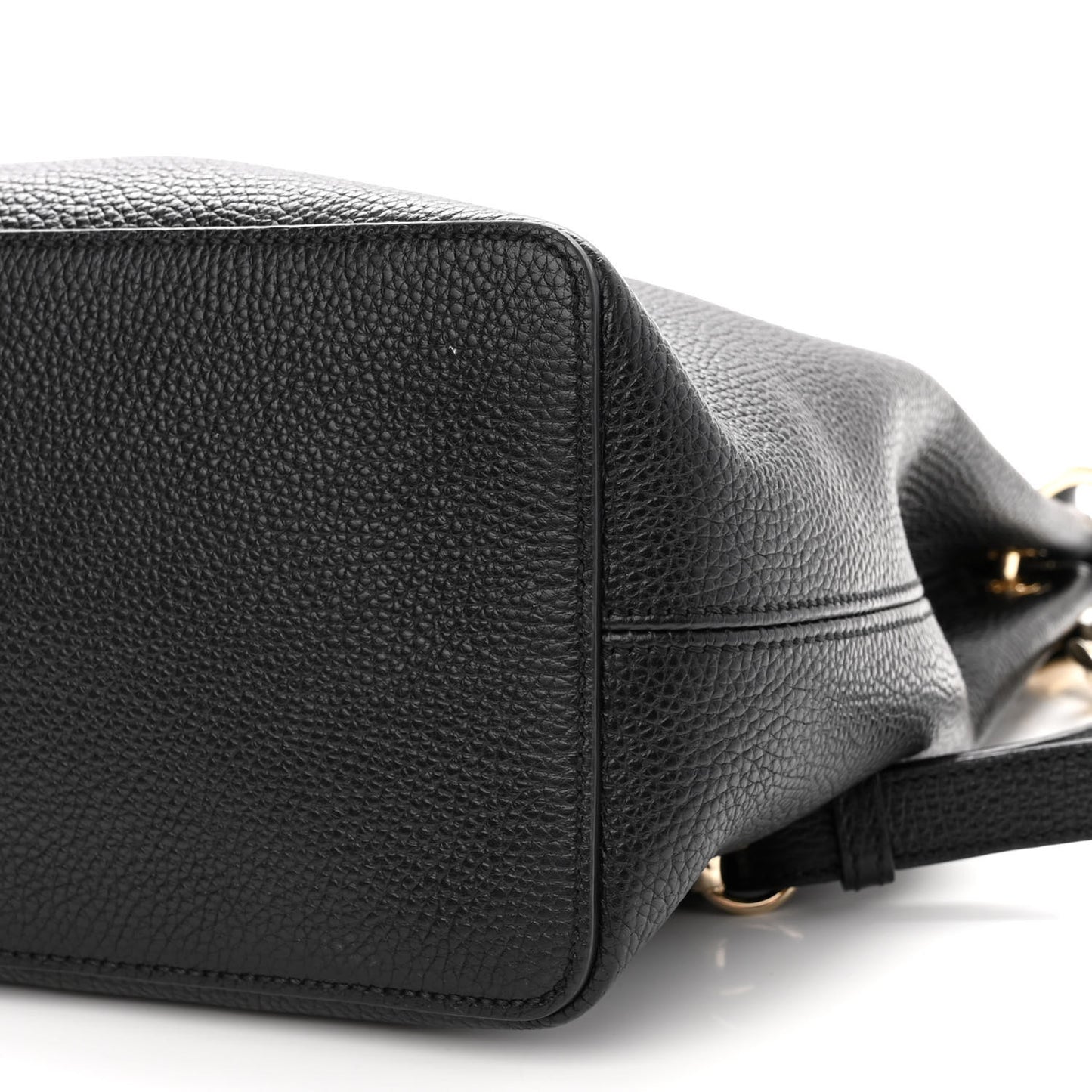 Pebbled Calfskin Large Soho Hobo Black