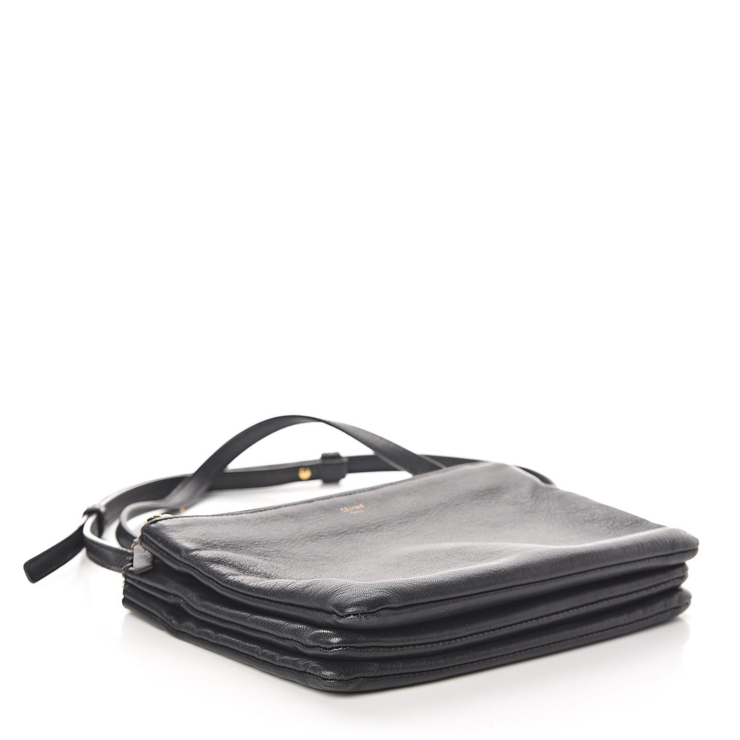Celine Lambskin Small Trio Crossbody Bag Black 3 of 9