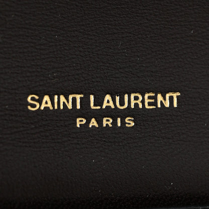 Saint Laurent Calfskin Crocodile Embossed Monogram Uptown Chain Wallet Fondente 7 of 13