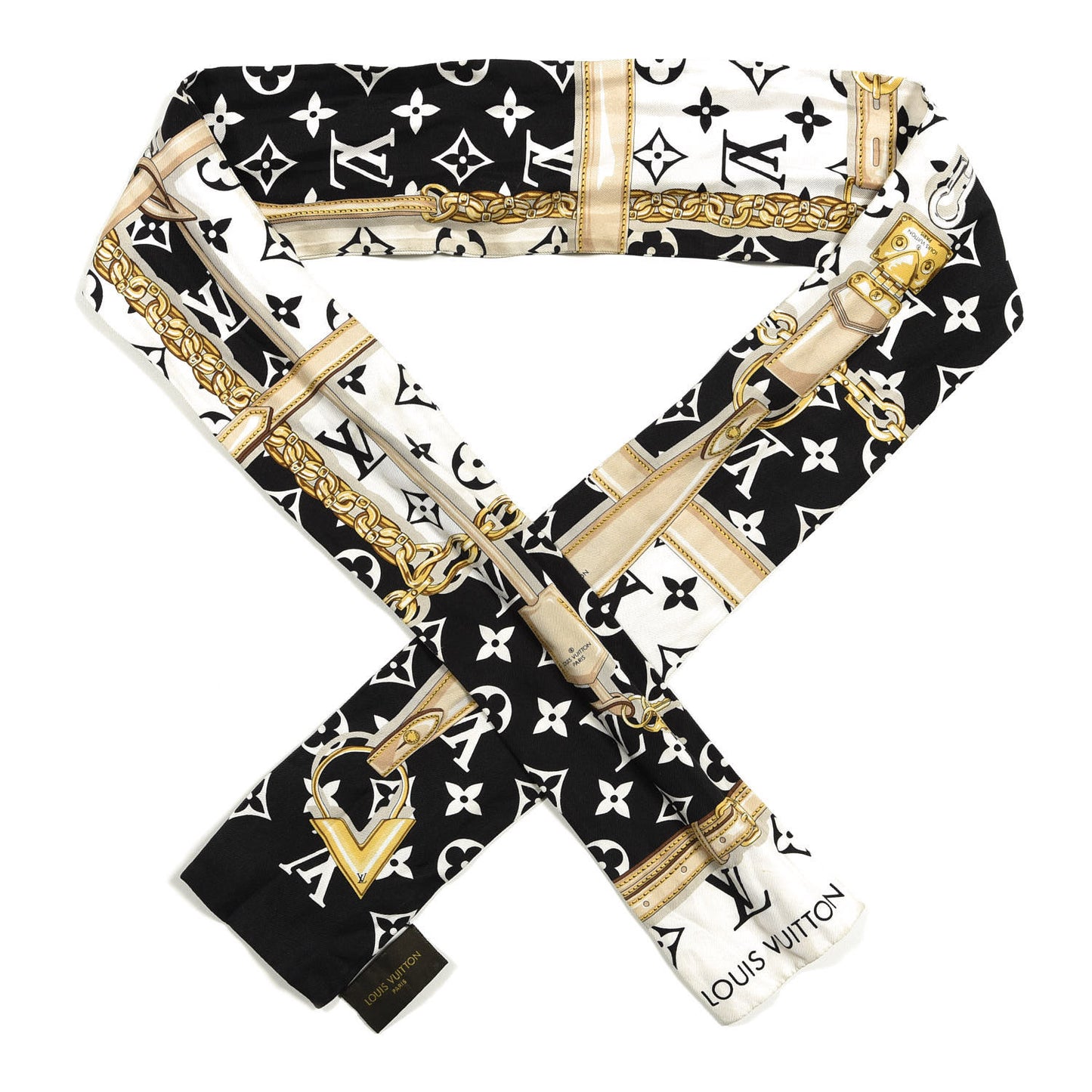 Silk Monogram Confidential Bandeau Black