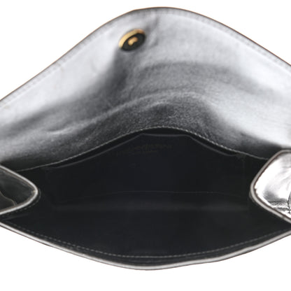 Saint Laurent Metallic Calfskin Y-Mail Clutch Silver 6 of 12