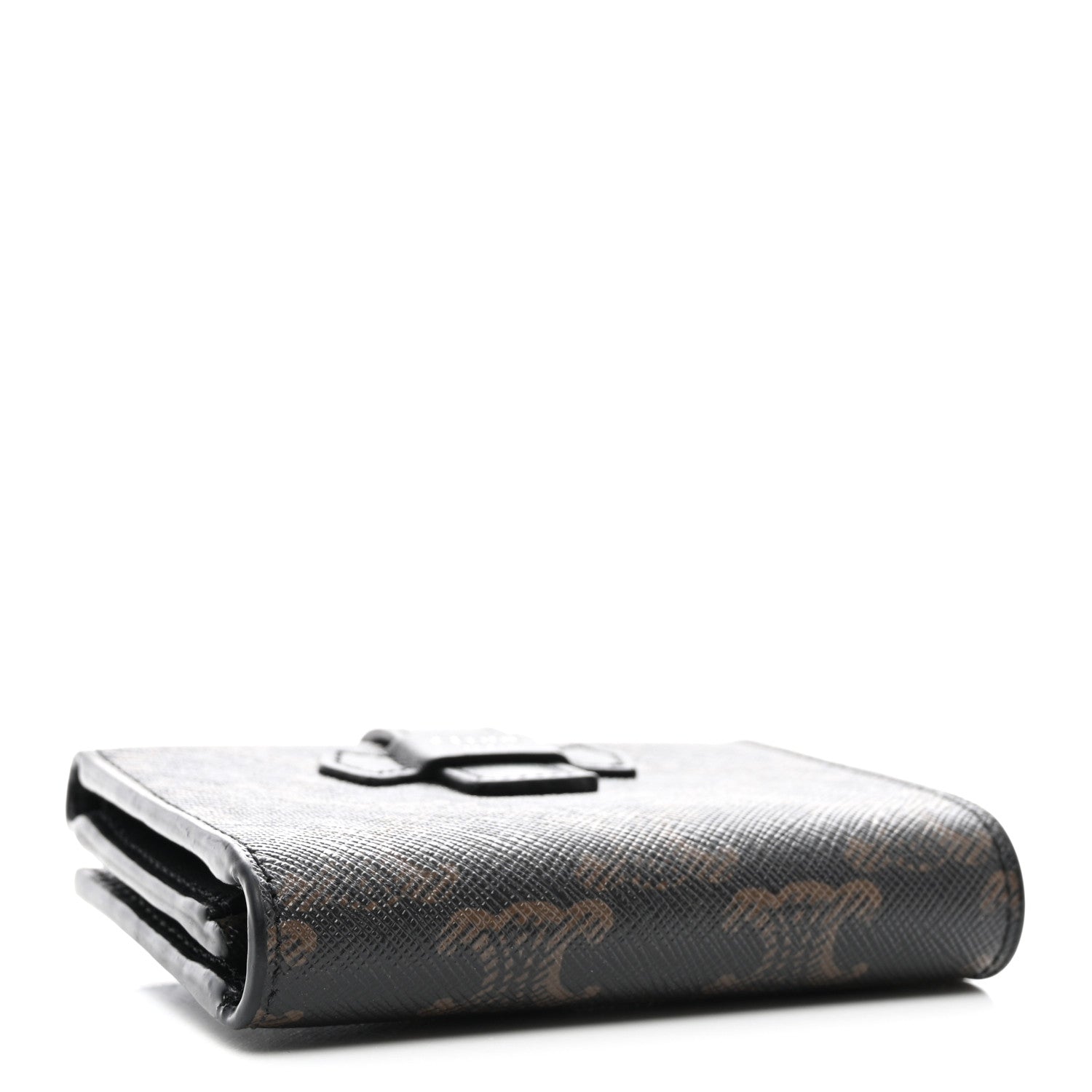 Celine Canvas Triomphe Medium Strap Wallet Black 4 of 8
