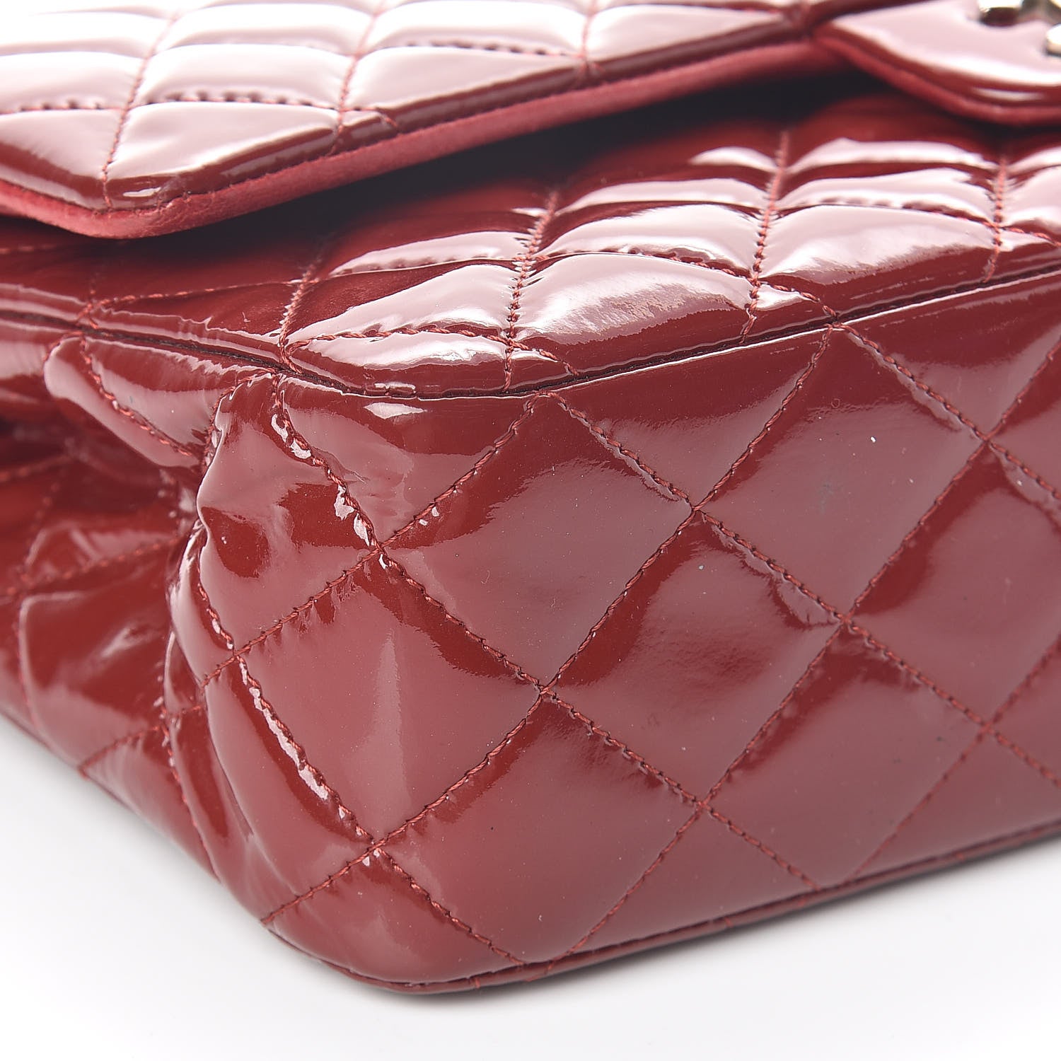 Chanel Patent Calfskin Quilted Medium Double Flap Red 13 of 14