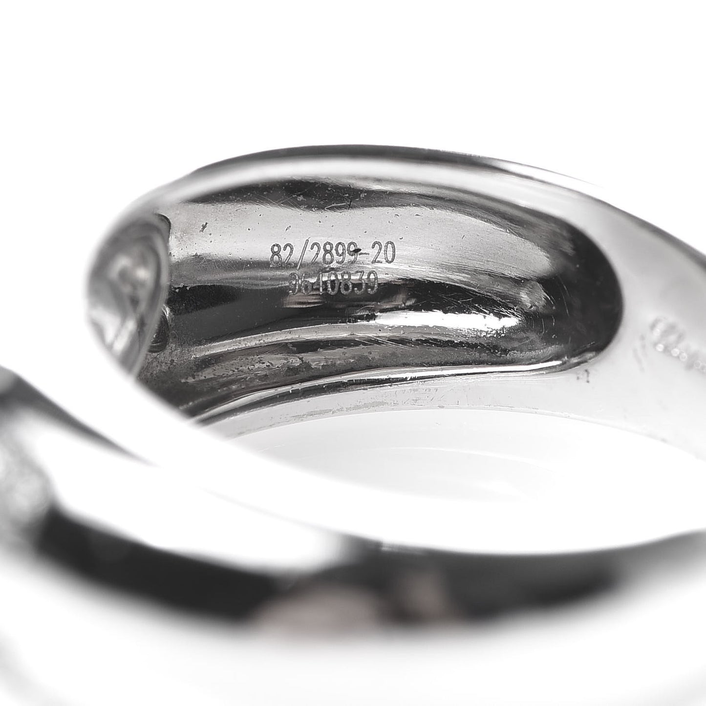 18K White Gold Happy Diamonds Love Heart Band Ring 50 5.25