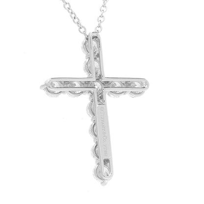Tiffany Platinum Diamond Medium Cross Pendant Necklace 6 of 6