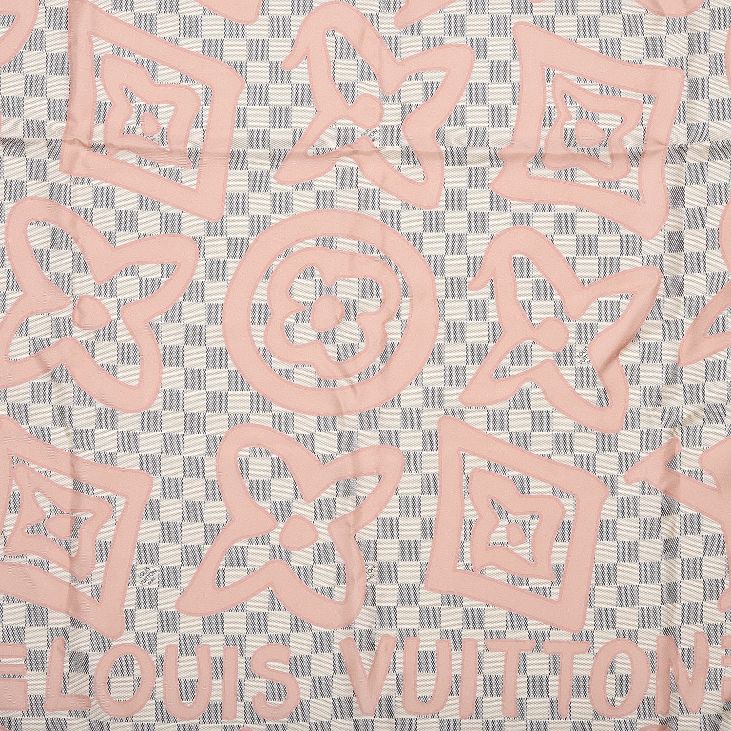 Louis Vuitton Silk Damier Azur Tahitienne Square Scarf 4 of 6