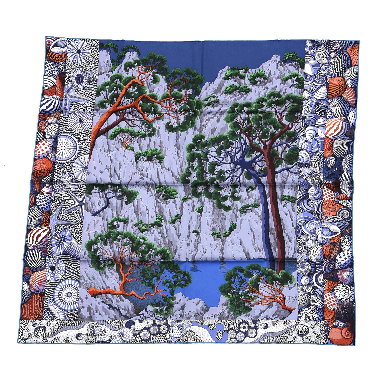 Hermes Silk Sieste Au Paradis Scarf 90 1 of 3