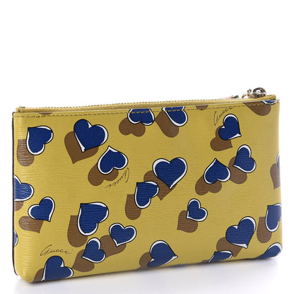 Gucci Calfskin Heartbeat Print Small Pouch Yellow 3 of 9