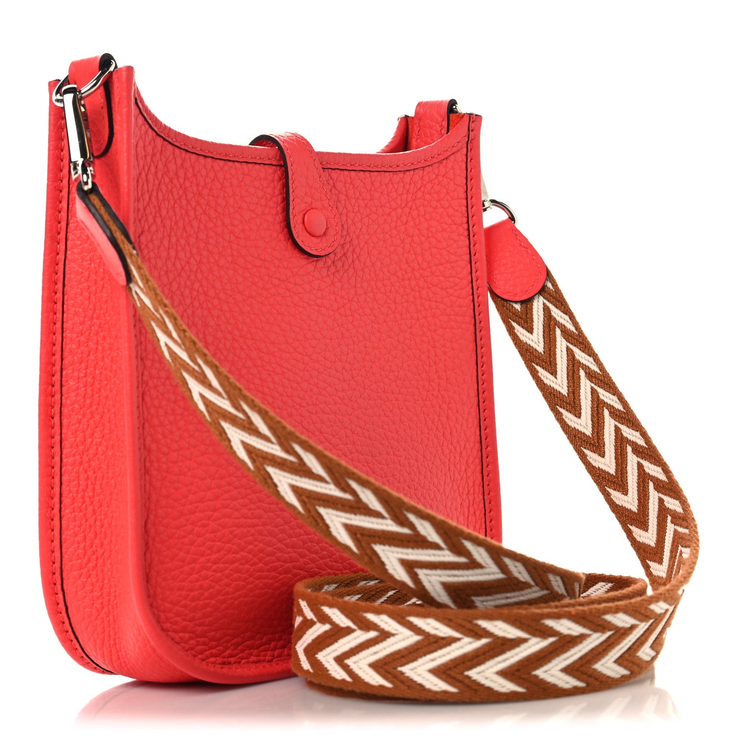 HERMES プリユム35 Hermes Taurillon Clemence Zigzag Sangle Evelyne TPM Rose Texas