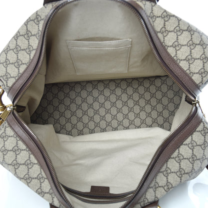 Gucci GG Supreme Monogram Textured Dollar Calfskin Web Medium Ophidia Carry-On Duffle Bag Beige Ebony New Acero 5 of 9