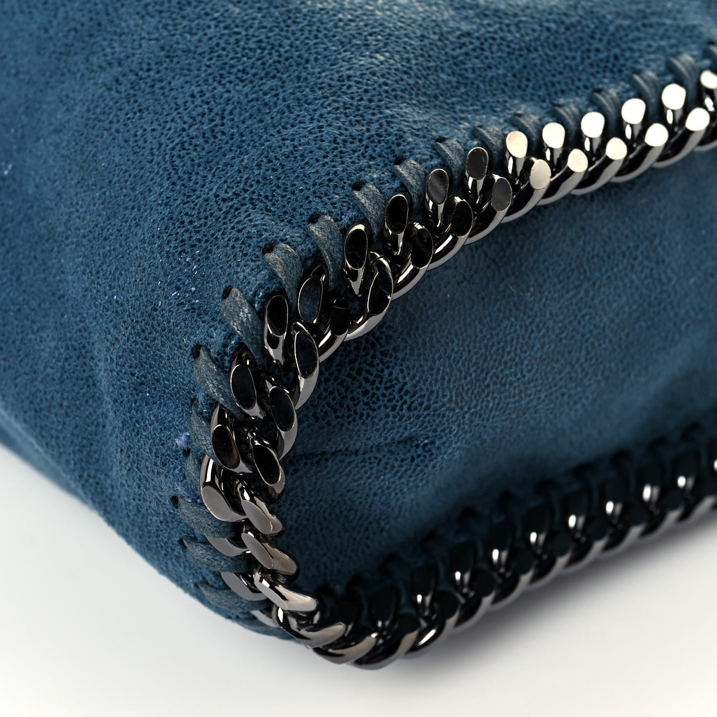 Shaggy Deer Falabella Fold Over Tote Blue