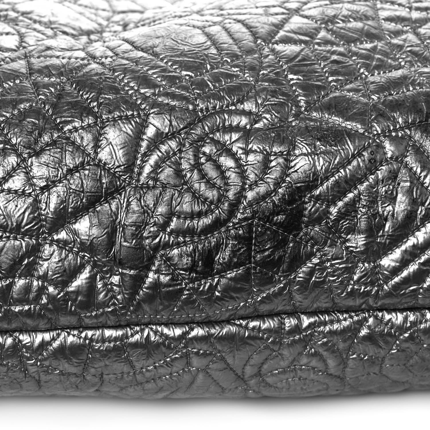 Chanel Vinyl Graphic Edge Tote Silver 12 of 12