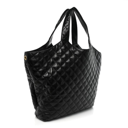 Saint Laurent Lambskin Quilted Maxi Icare Shopping Tote Black 3 of 12