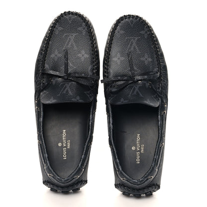 Louis Vuitton Monogram Eclipse Mens Arizona Car Shoe Moccasin Loafers 6 2 of 8