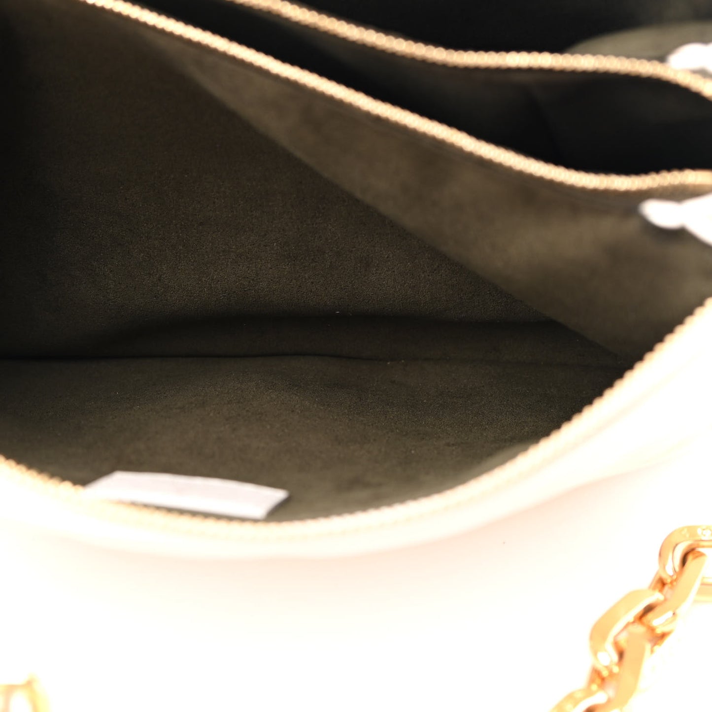 Lambskin Embossed Monogram Coussin PM Cream