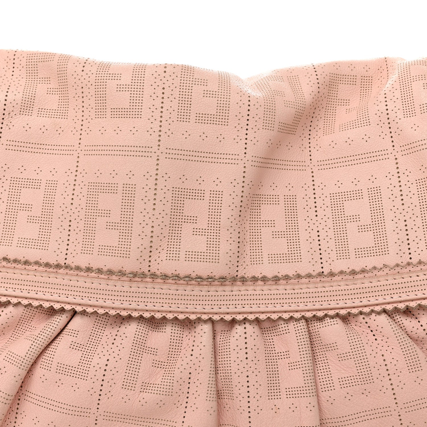 Fendi Calfskin Perforated Medium Chef Shoulder Bag Pink 7 of 11