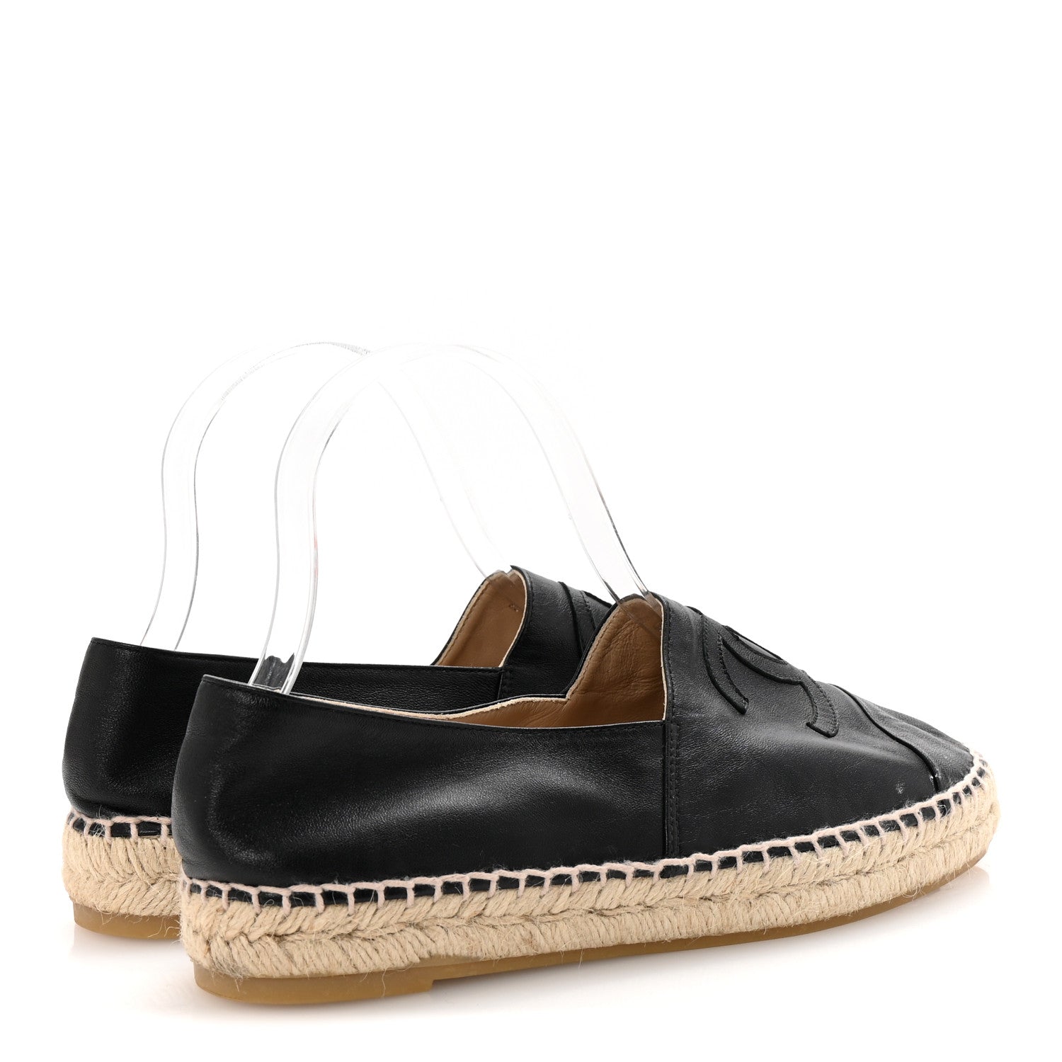 Chanel Lambskin CC Espadrilles 37 Black 5 of 9