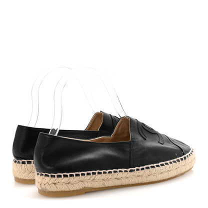 Chanel Lambskin CC Espadrilles 37 Black 5 of 9