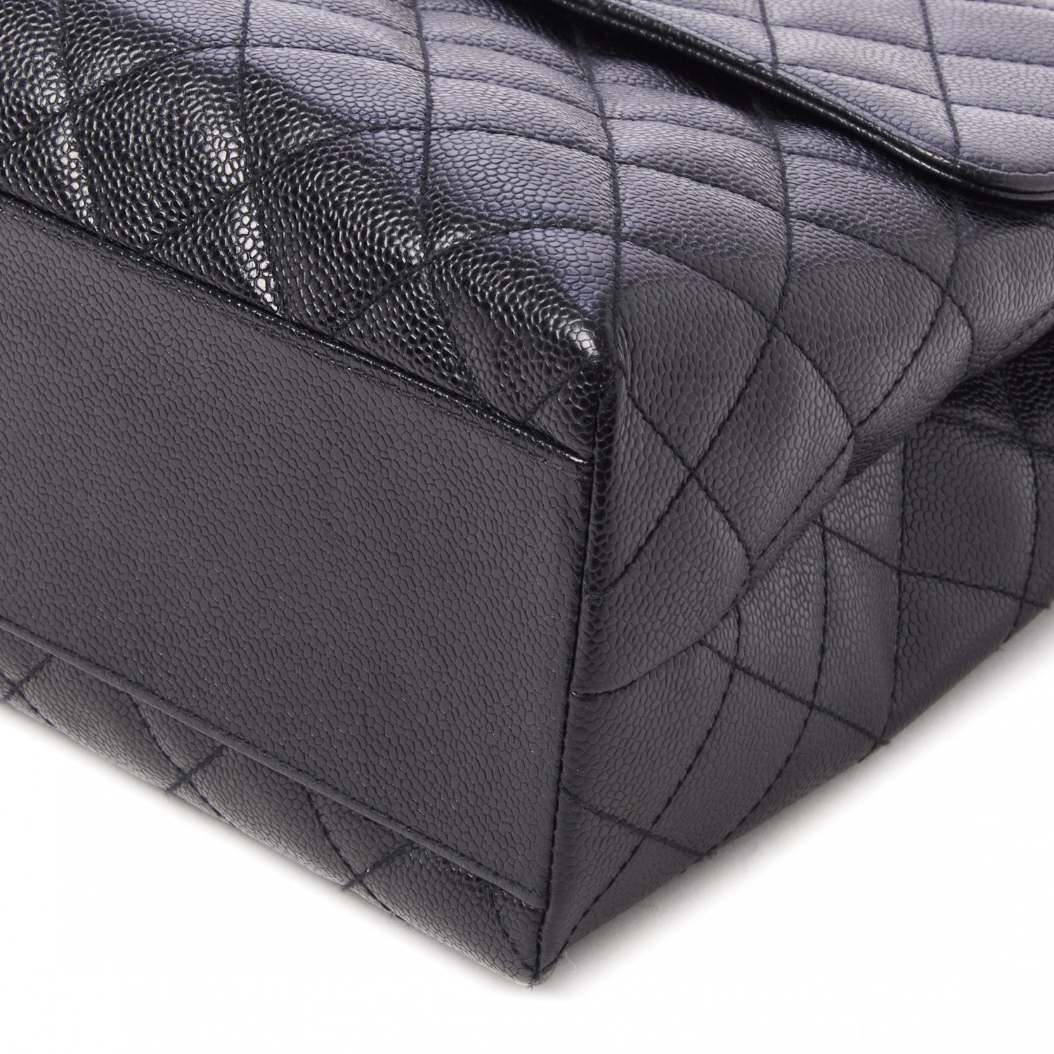 Chanel Caviar Quilted Jumbo Kelly Flap Black 5 of 11