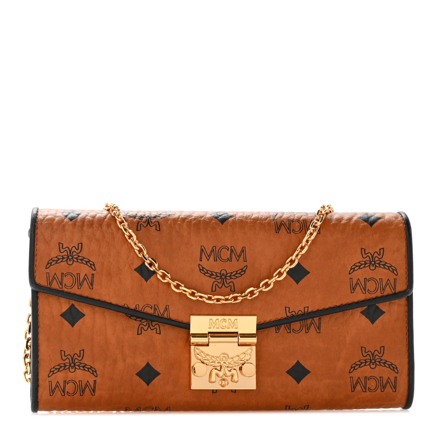 MCM Visetos Patricia Wallet On Chain Cognac 1 of 9