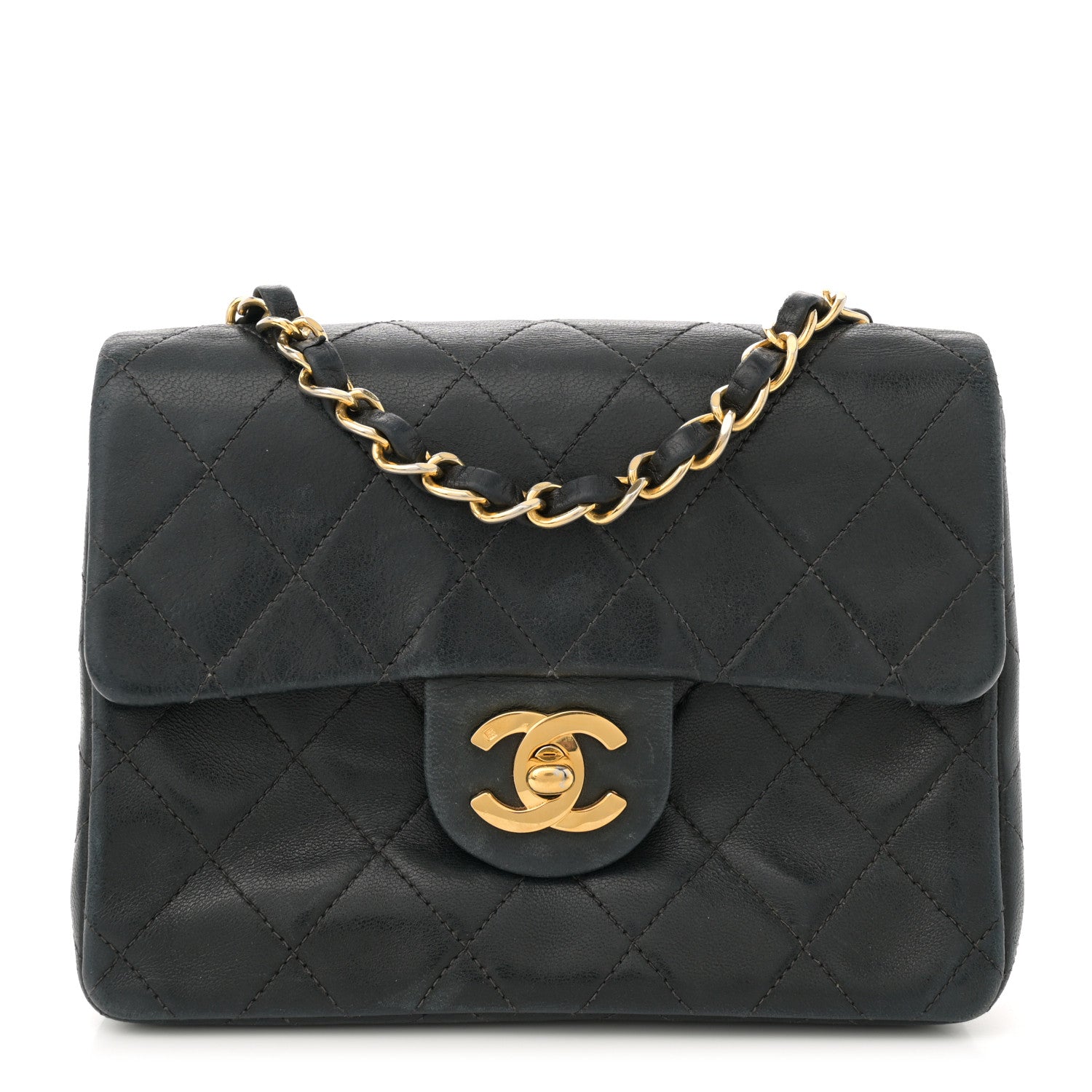 Chanel Lambskin Quilted Mini Square Flap Black 1 of 12